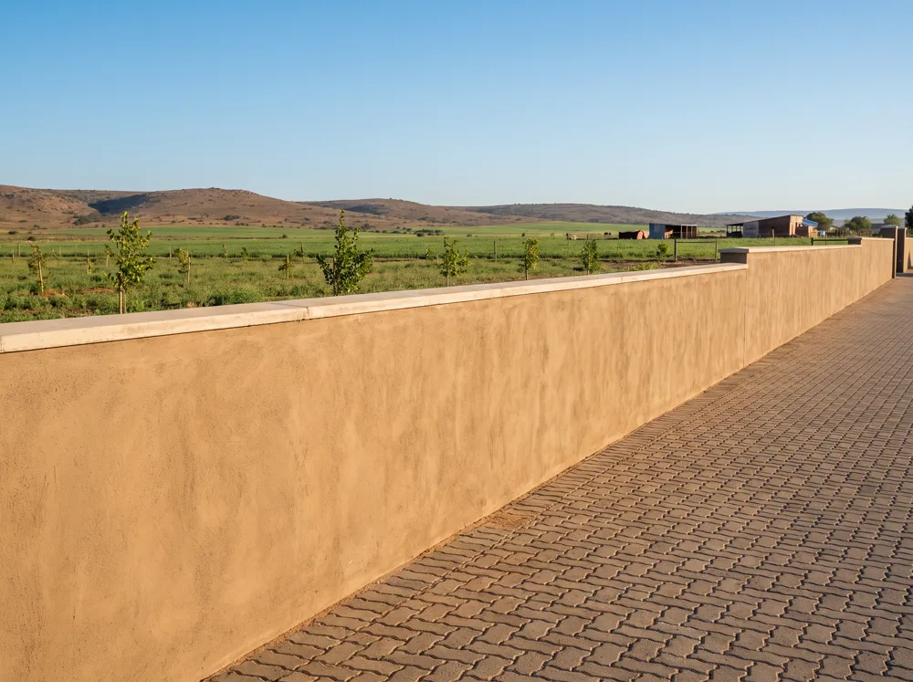 Compound boundary wall around the campus